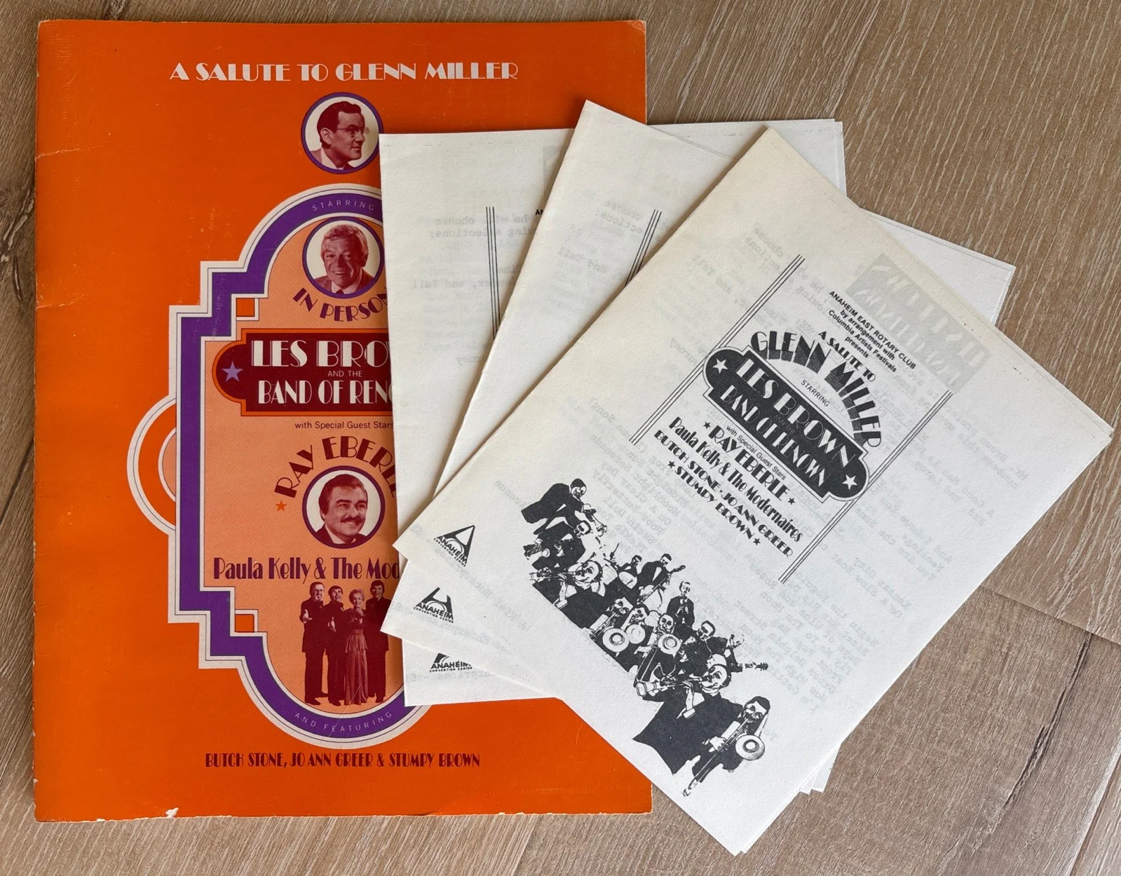 RAY EBERLE SIGNED 1977 Concert Program Vtg Glenn Miller Salute Anaheim Conv Ctr, image 3
