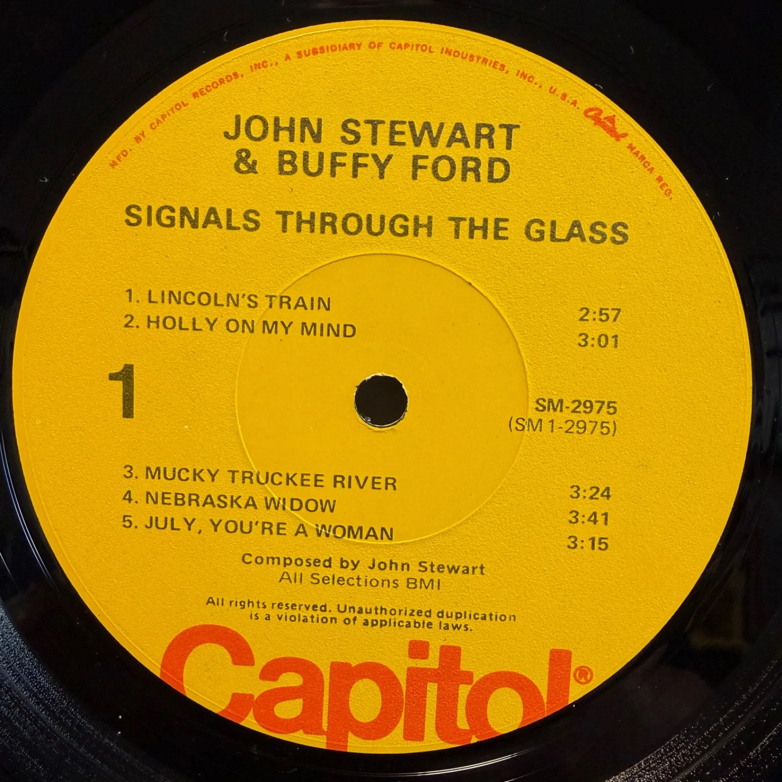 JOHN STEWART & Buffy Ford "Signals Through The Glass" AUTOGRAPHED SM-2975 vinyl, изображение 5