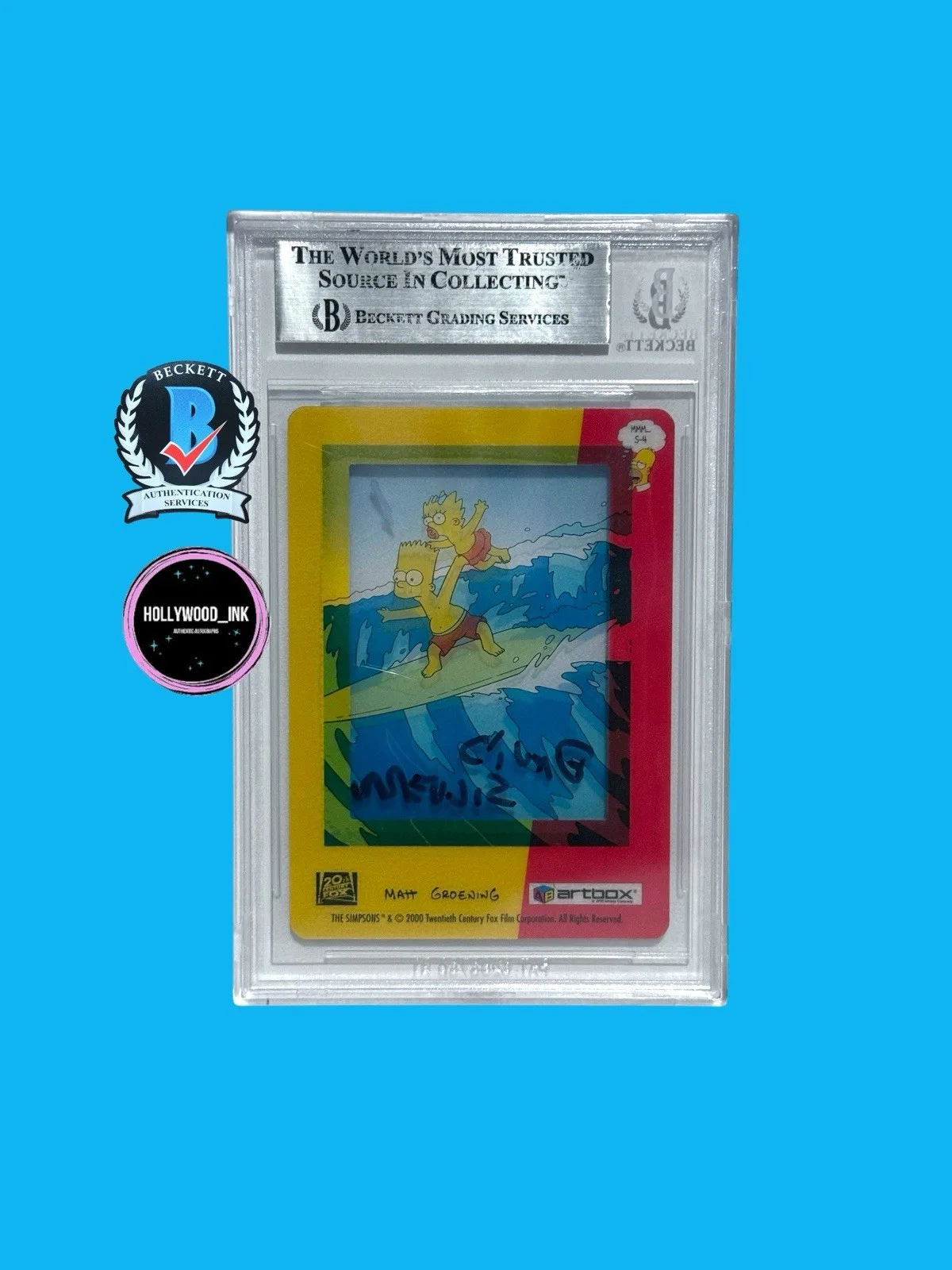 David Silverman — DAVID SILVERMAN SIGNED THE SIMPSONS SURF MAGGIE FILMCARDZ FOIL CELS BECKETT-B, image 2
