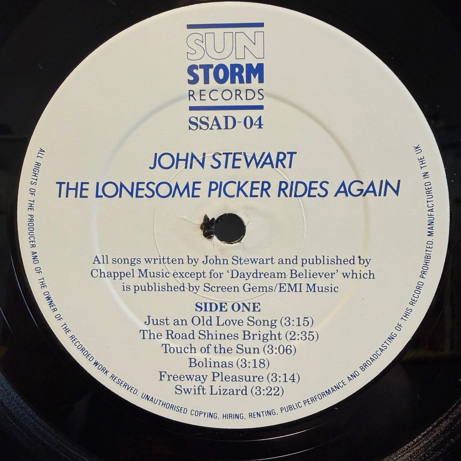 JOHN STEWART "The Lonesome Picker Rides Again" - AUTOGRAPHED - UK VINYL LP NM!, изображение 4