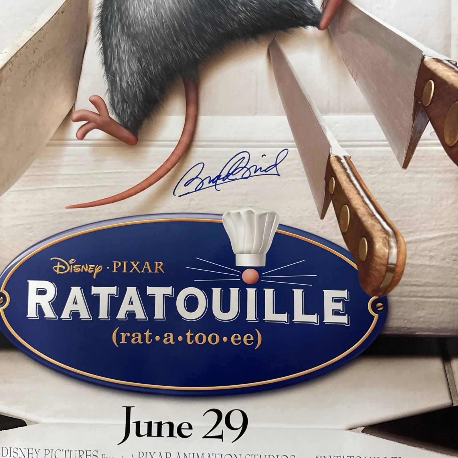 Brad Bird — Brad Bird Director Signed Ratatouille 27 x 40 Original Poster, изображение 5