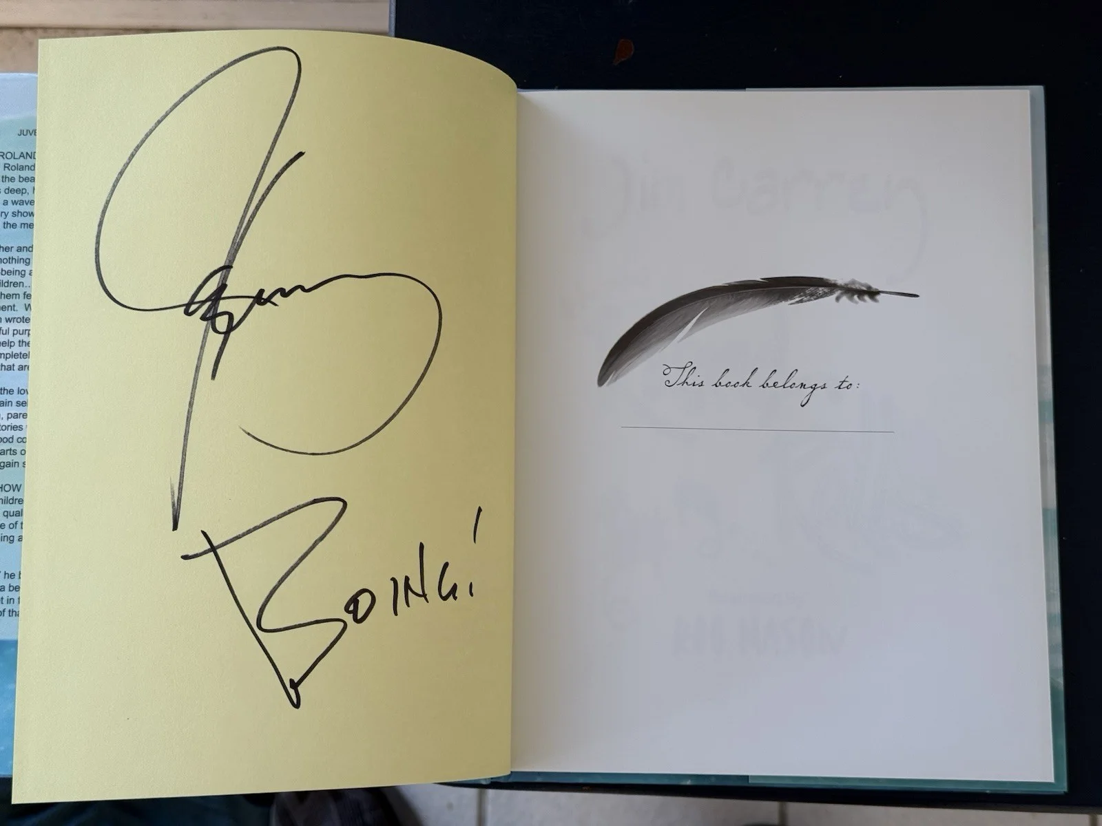 Jim Carrey — Jim Carrey How Roland Rolls Signed Children's Book Hard Cover - Great Condition!, image 3
