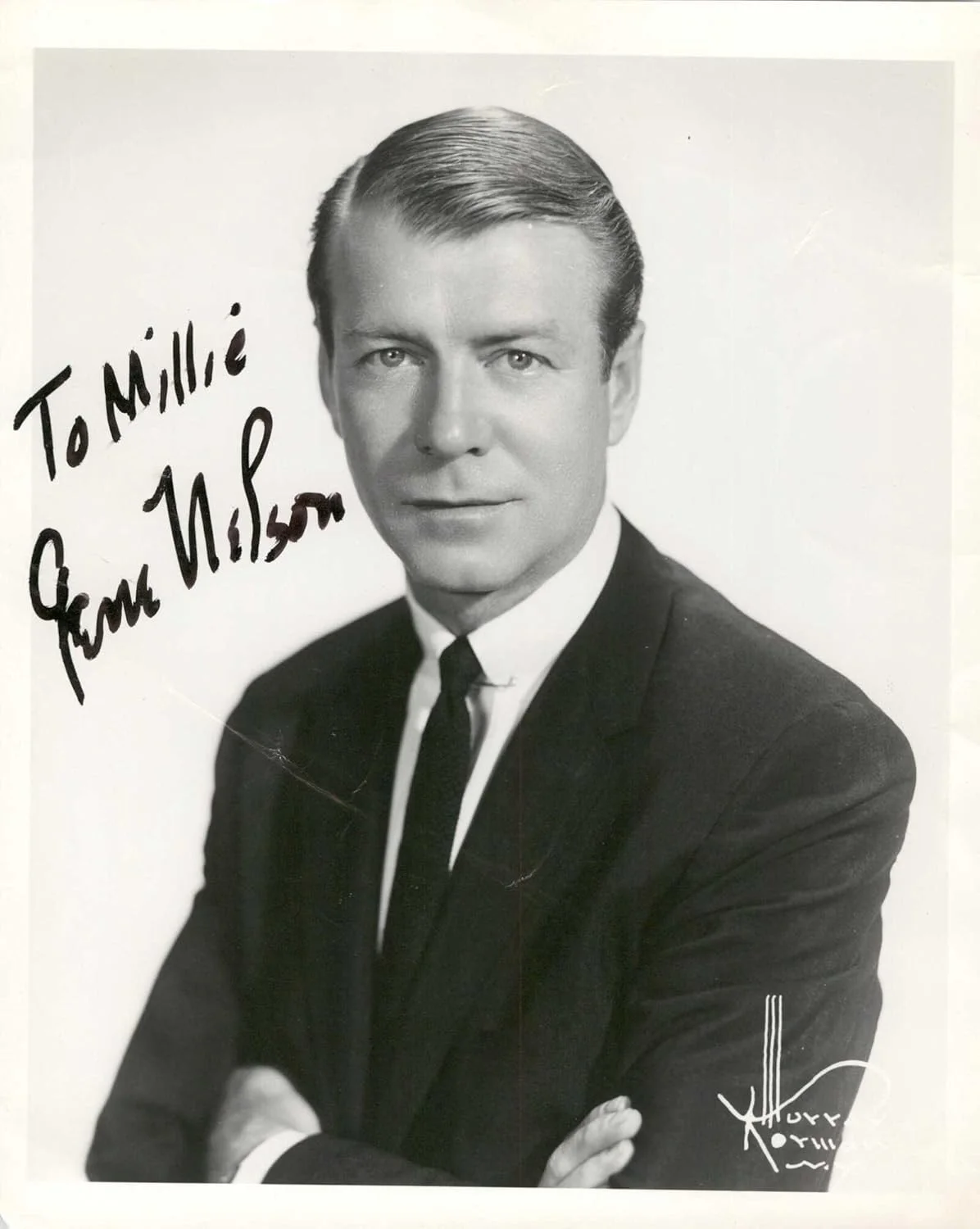 Gene Nelson — Gene Nelson (d. 1996) Signed Autographed Vintage Glossy 8x10 Photo "To Millie"