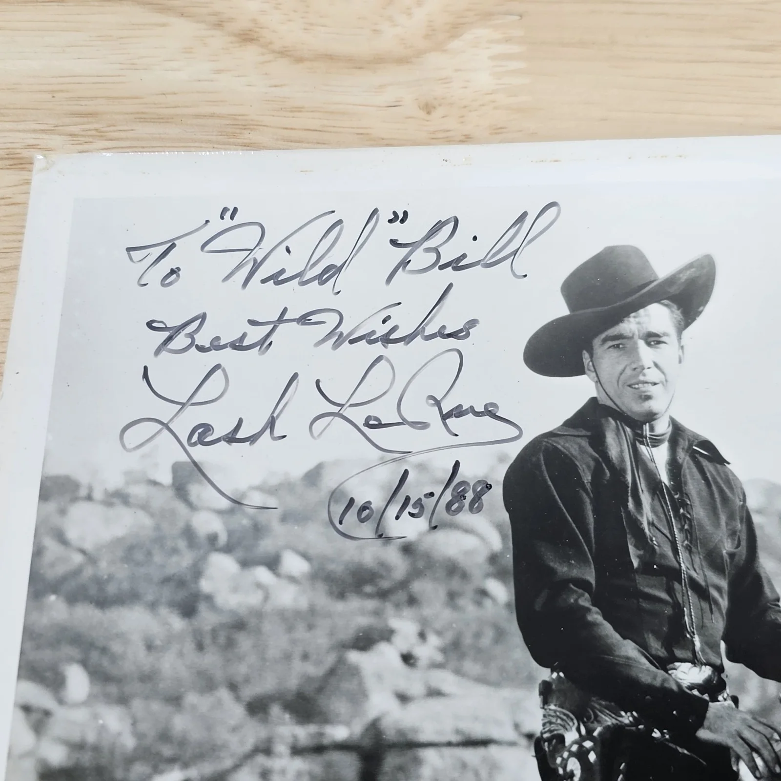Lash LaRue — Lash LaRue & Black Diamond Autographed PR Fan Club Photo 8 x 10, изображение 2