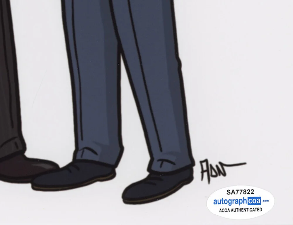 PATRICK J ADAMS — Patrick J Adams signed THE SIMPSONS "SUITS" 8x10 Photo PROOF Harvey Mike ACOA, изображение 5
