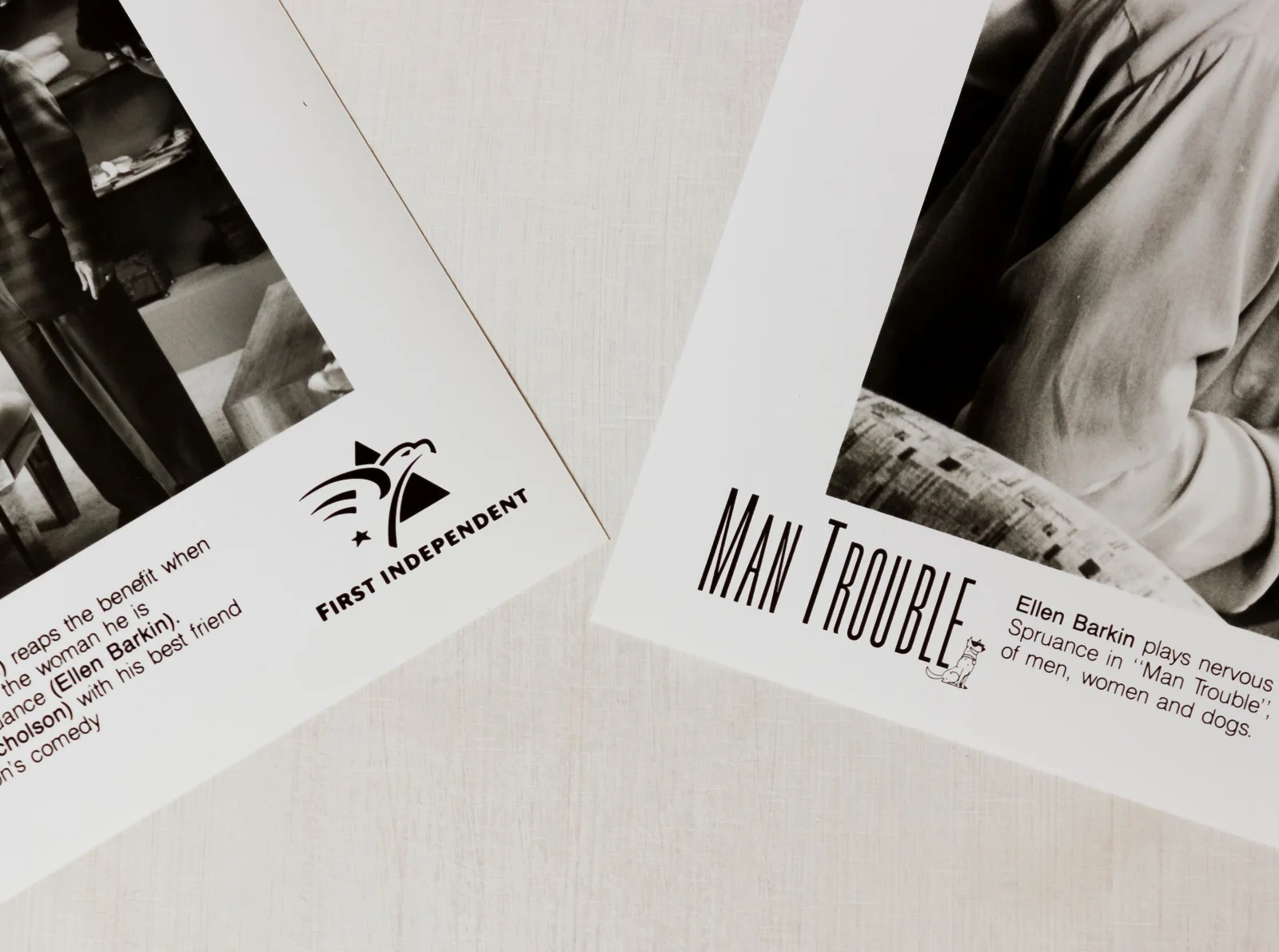 Man Trouble - 2 Film Stills Ellen Barkin Jack Nicholson Guard Dog Indie Comedy, изображение 2
