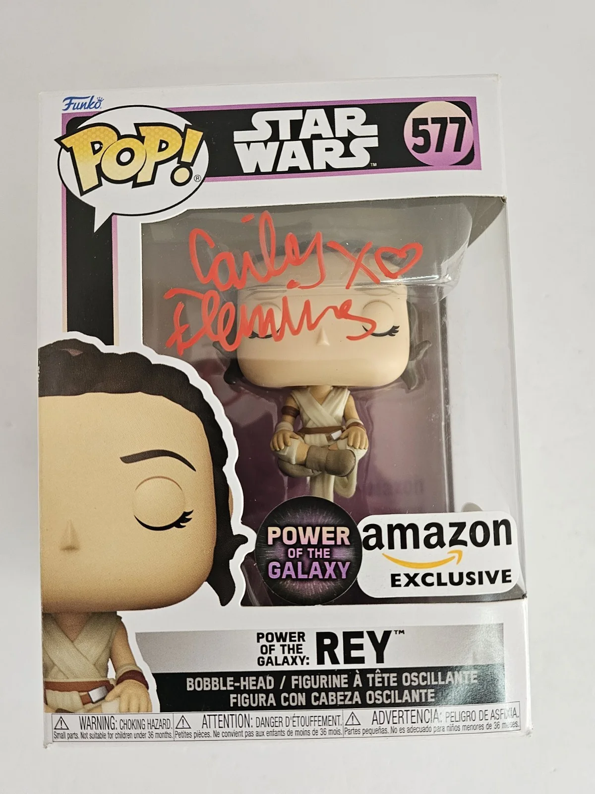 Cailey Fleming — Funko REY Power Of The Galaxy Star Wars Cailey Fleming signed JSA + Bonus Leia, изображение 2