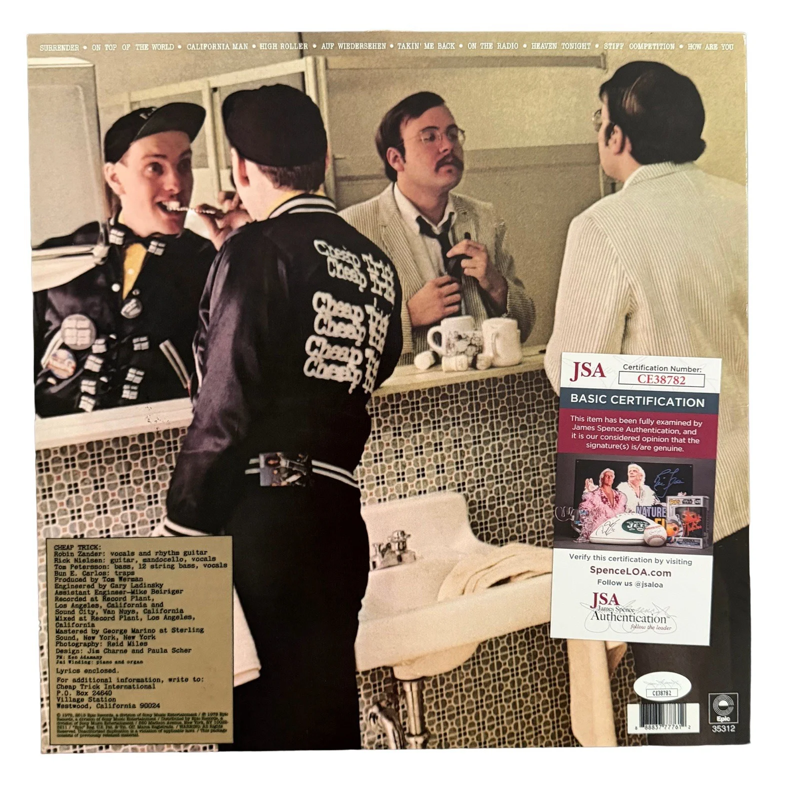 CHEAP TRICK SIGNED HEAVEN TONIGHT VINYL RICK NIELSEN + ROBIN & TOM w/JSA COA!, изображение 2