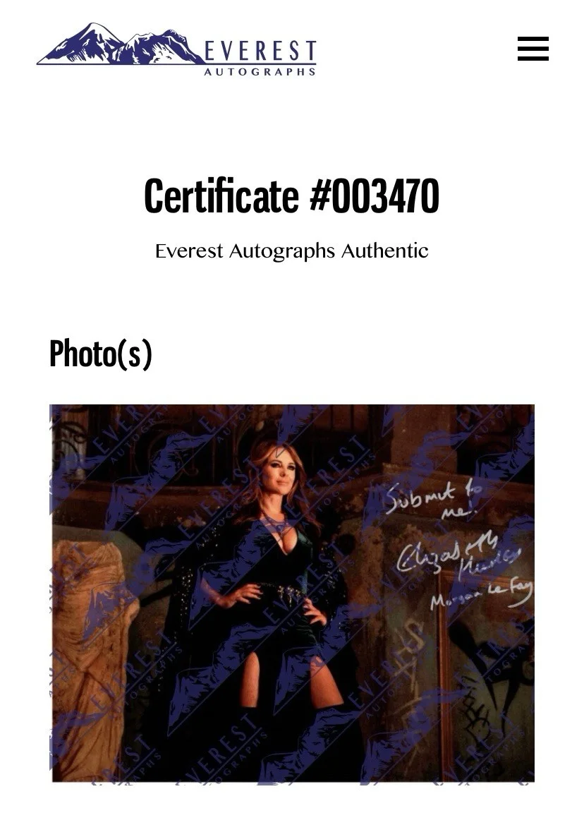 Elizabeth Hurley — Elizabeth Hurley "Morgan Le Fay" Signed/Inscribed 11x14 Photo - Everest/BAS Cert, изображение 3