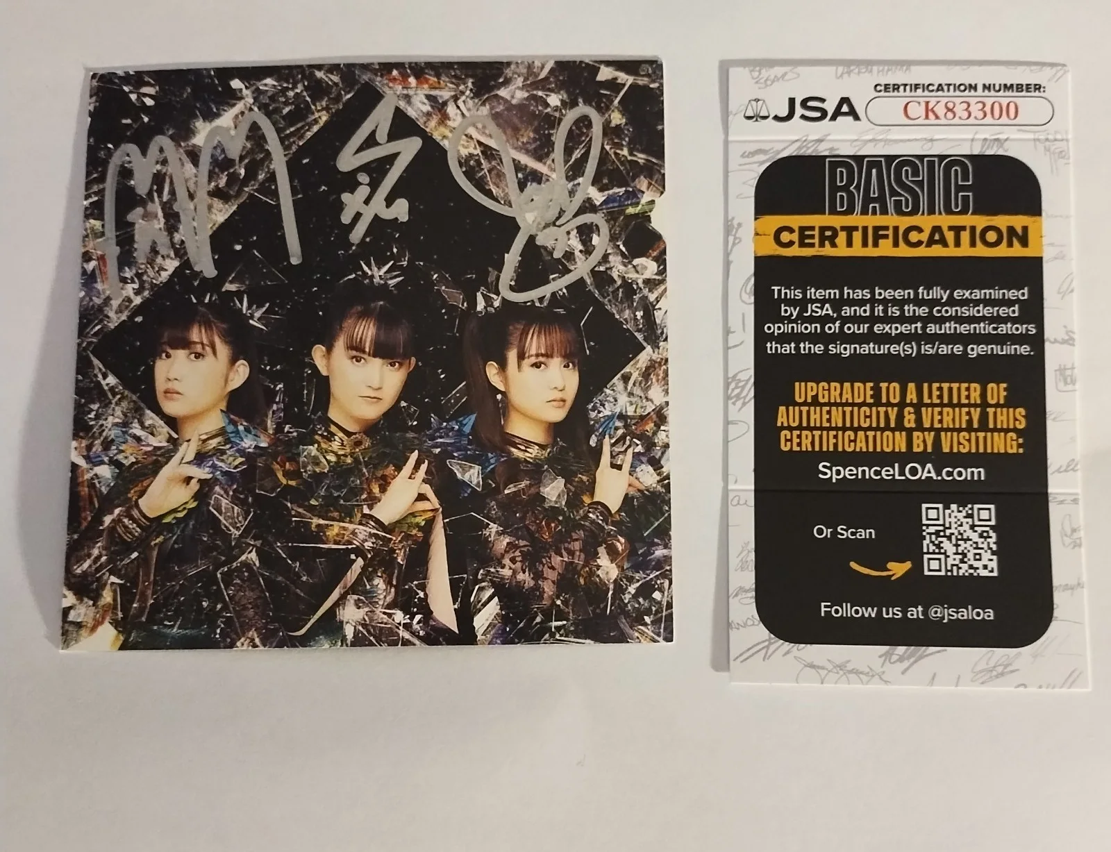 BABYMETAL SIGNED METAL FORTH CD ART CARD LIVE PHOTO FRAMED COA JSA, изображение 2