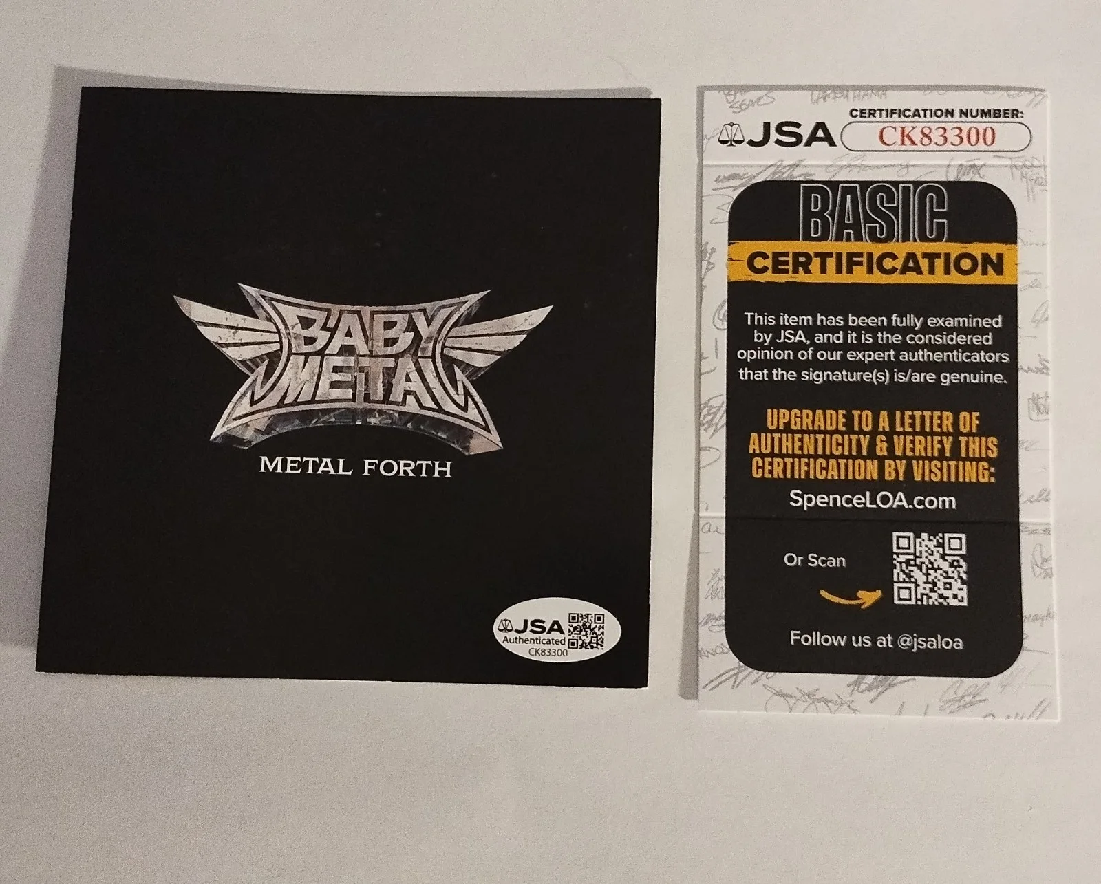 BABYMETAL SIGNED METAL FORTH CD ART CARD LIVE PHOTO FRAMED COA JSA, изображение 3