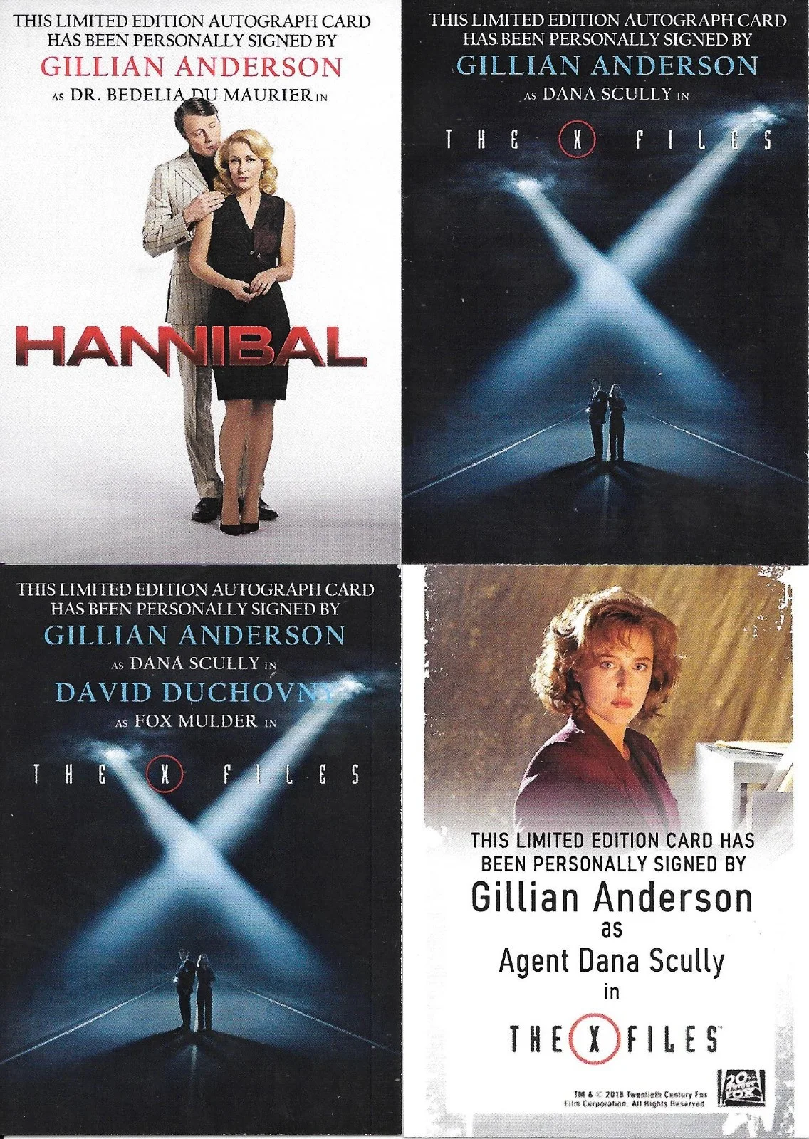 Gillian Anderson 1 set of 4 unsigned Custom Cards, image 2