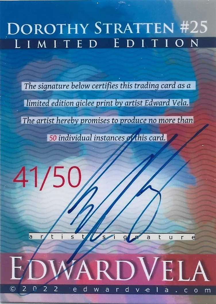 Dorothy Stratten #25 Art Card Limited 41/50 Edward Vela Signed, изображение 2