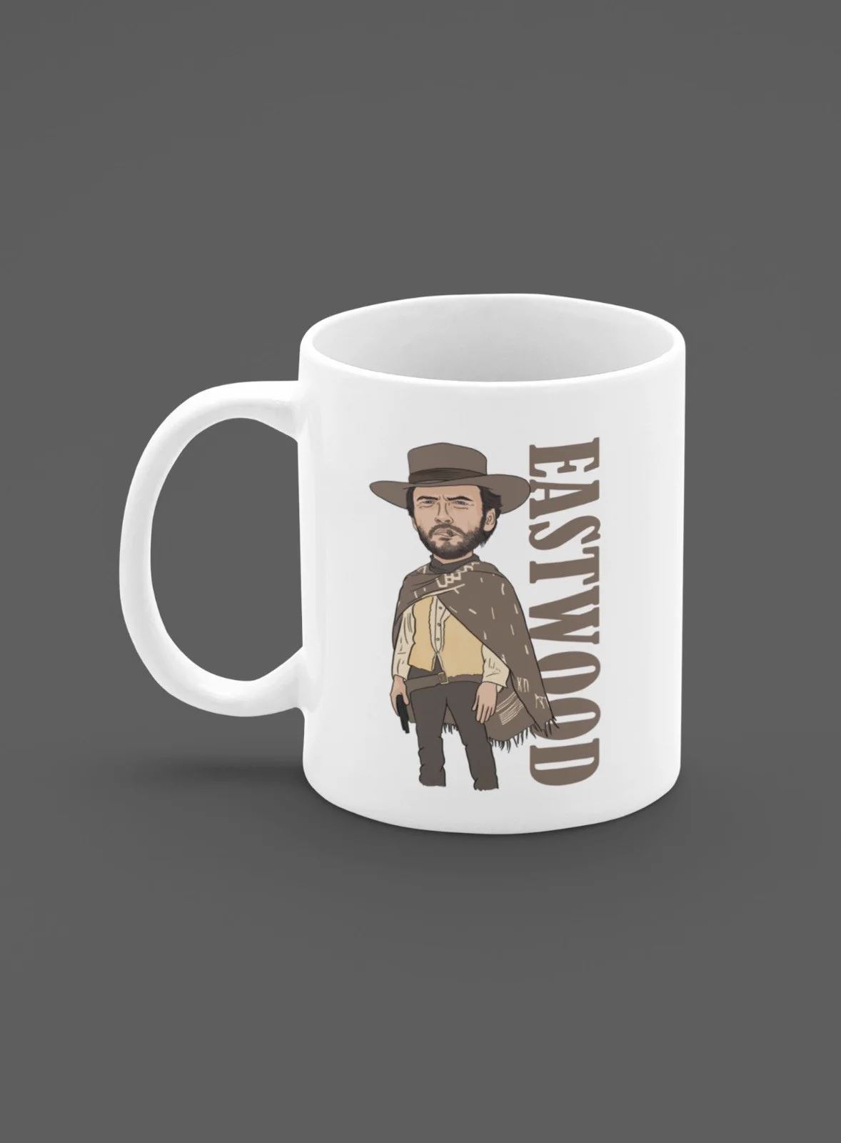 Clint Eastwood Movie theme Cartoon Graphic White Coffee , Tea Mug, изображение 2