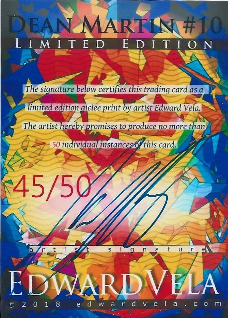 Dean Martin #10 Art Card Limited 45/50 Edward Vela Signed, изображение 2
