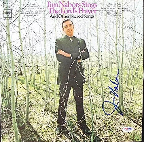 JIM NABORS — Jim Nabors The Lords Prayer Signed Album Cover W/ Vinyl PSA/DNA #V16060, изображение 2