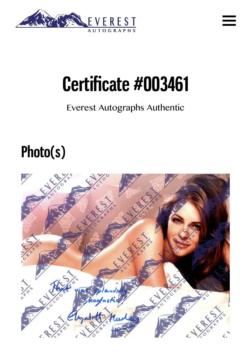 Elizabeth Hurley — Elizabeth Hurley Signed with Splendidly Shagtastic Inscription 11x14 Photo - BAS, image 3