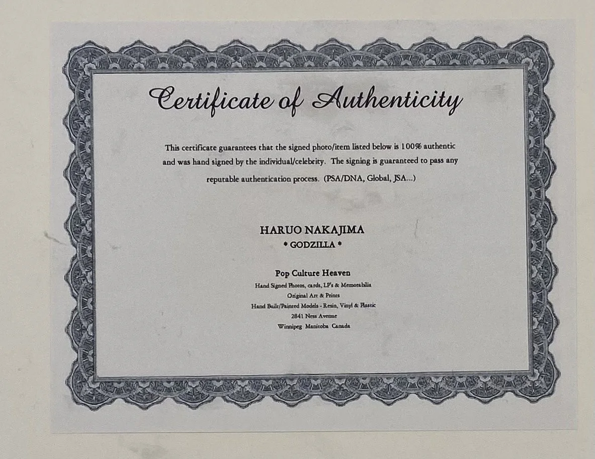 Haruo Nakajima — Haruo Nakajima Autograph with Authenticity Certificate and Reproduction Poster, image 3
