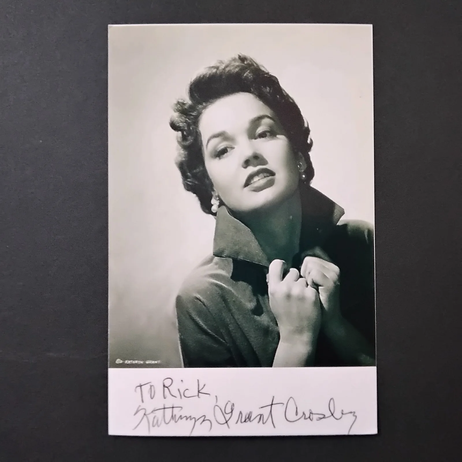 Kathryn Grant Crosby SIGNED Card Photo 50s Movie TV Actress Rear Window Sinbad, изображение 5