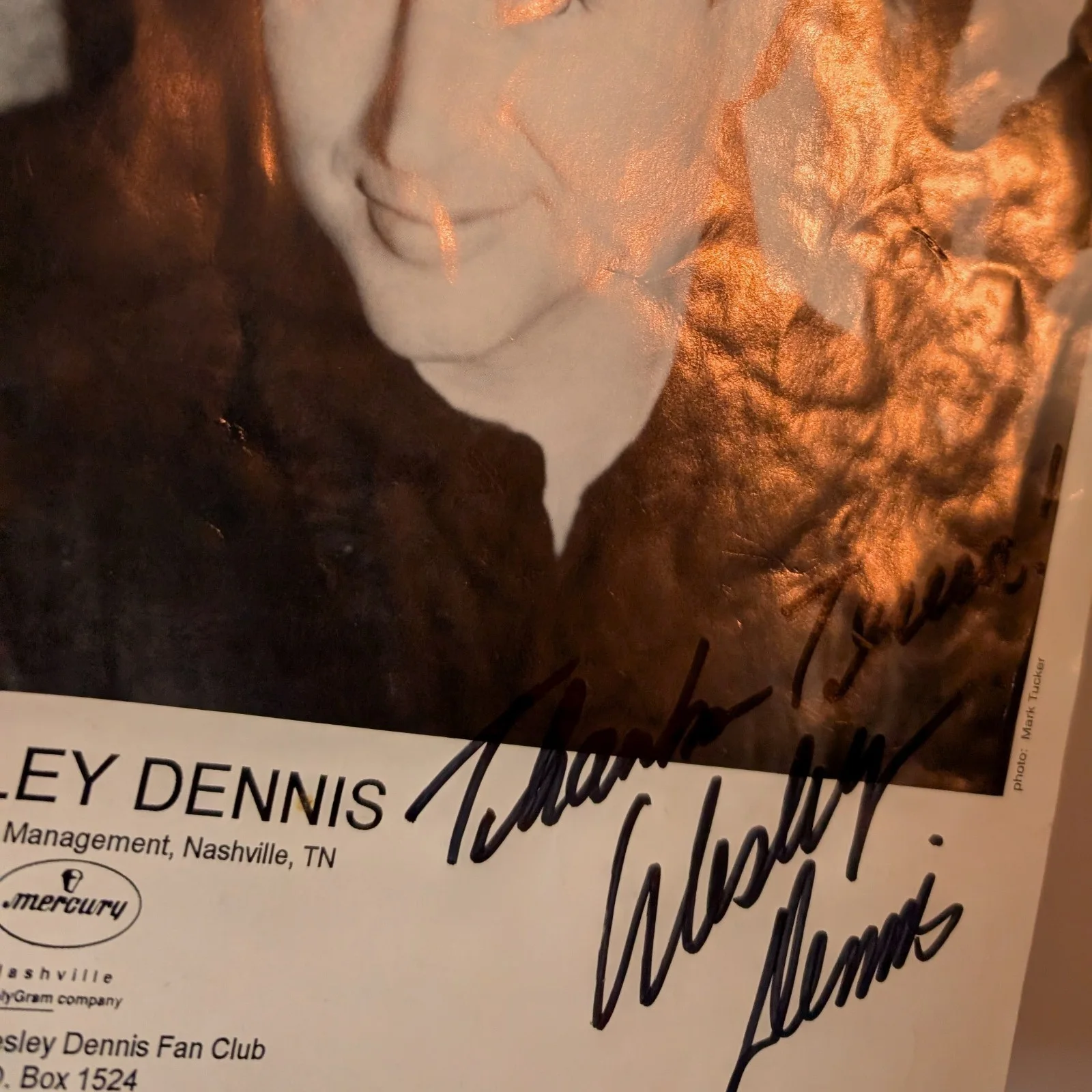 Wesley Dennis Autographed Photo, Official Fan Club Nashville TN, Clanton, AL, US, изображение 4