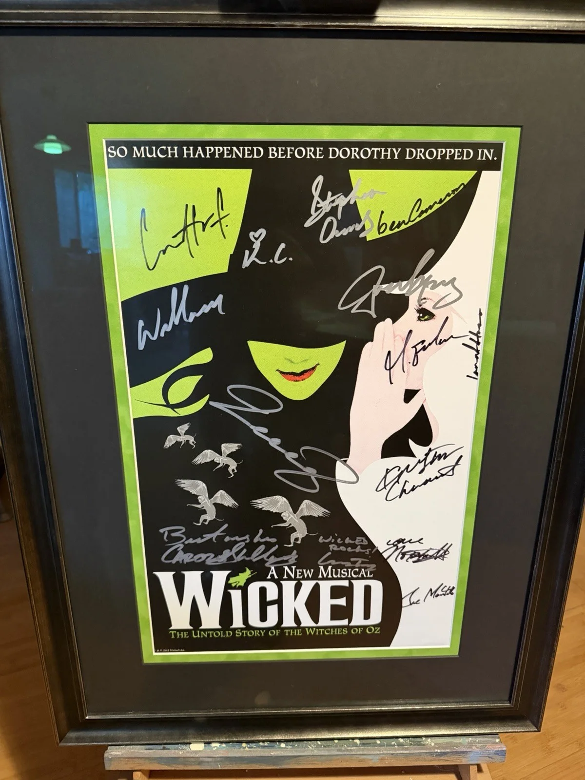 Cast — WICKED Original Cast Signed 2003 Broadway Poster Authenicated LOA Framed, image 2
