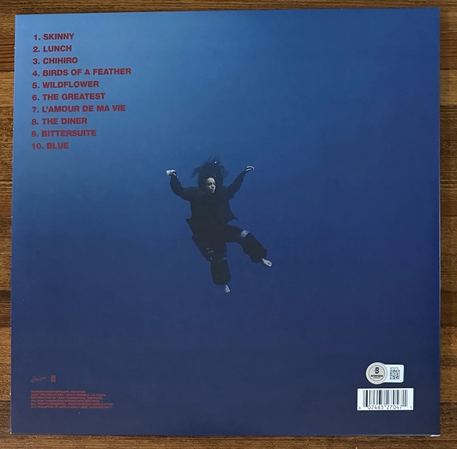 Billie Eilish — BILLIE EILISH HIT ME HARD AND SOFT SIGNED VINYL COVER AUTOGRAPH BECKETT BAS COA, изображение 4