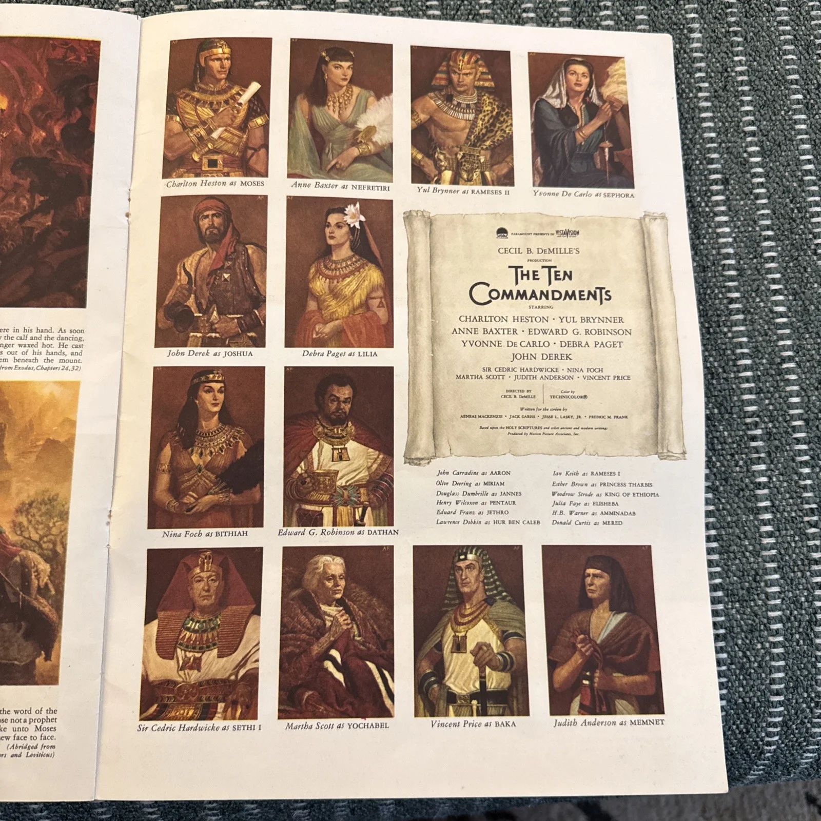 THE TEN COMMANDMENTS PROGRAM 1957 CECIL B. DeMILLE CHARLTON HESTON YUL BRYNNER, image 3