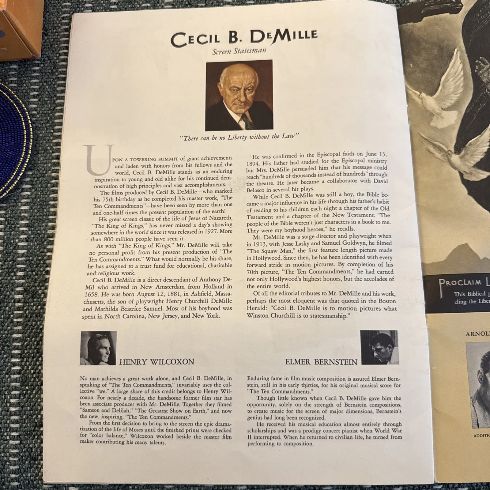 THE TEN COMMANDMENTS PROGRAM 1957 CECIL B. DeMILLE CHARLTON HESTON YUL BRYNNER, image 4