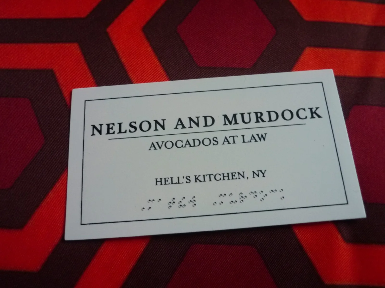 Replica prop boxed business card 1:1 scale braille daredevil nelson murdock, image 4
