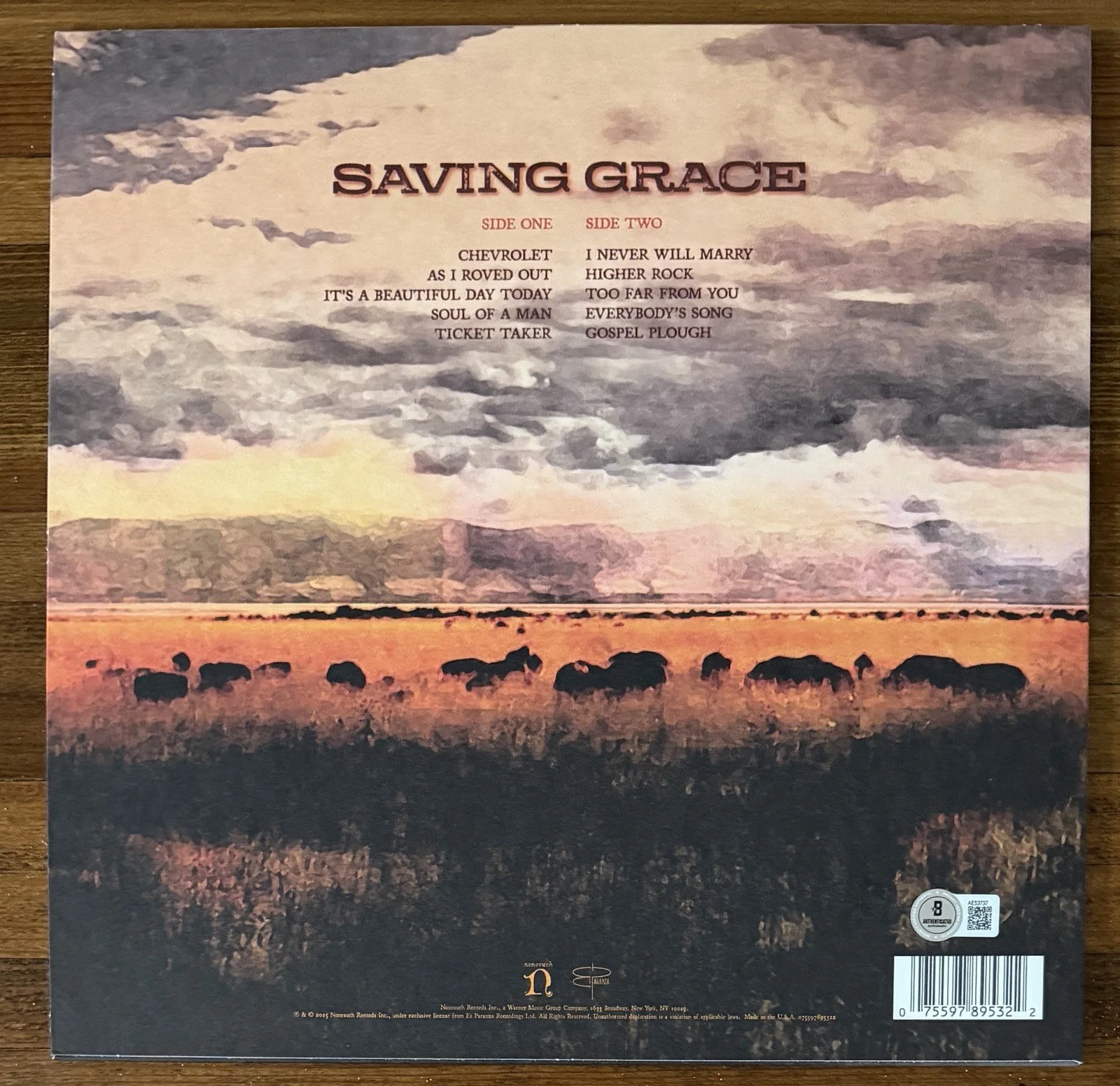 Robert Plant — ROBERT PLANT of LED ZEPPLIN SIGNED SAVING GRACE VINYL LP COVER BECKETT BAS COA, image 5