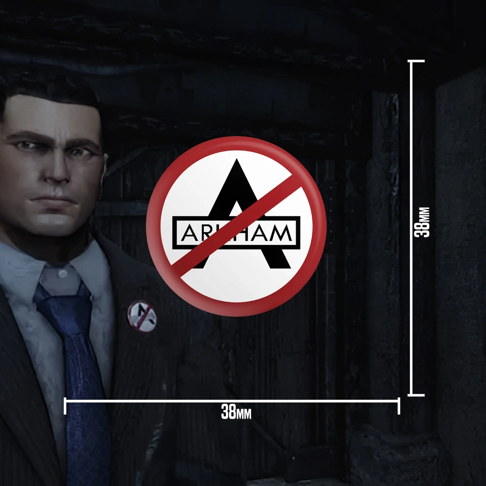 Batman Arkham City (2011) Anti-Arkham Replica Button Badge, image 3