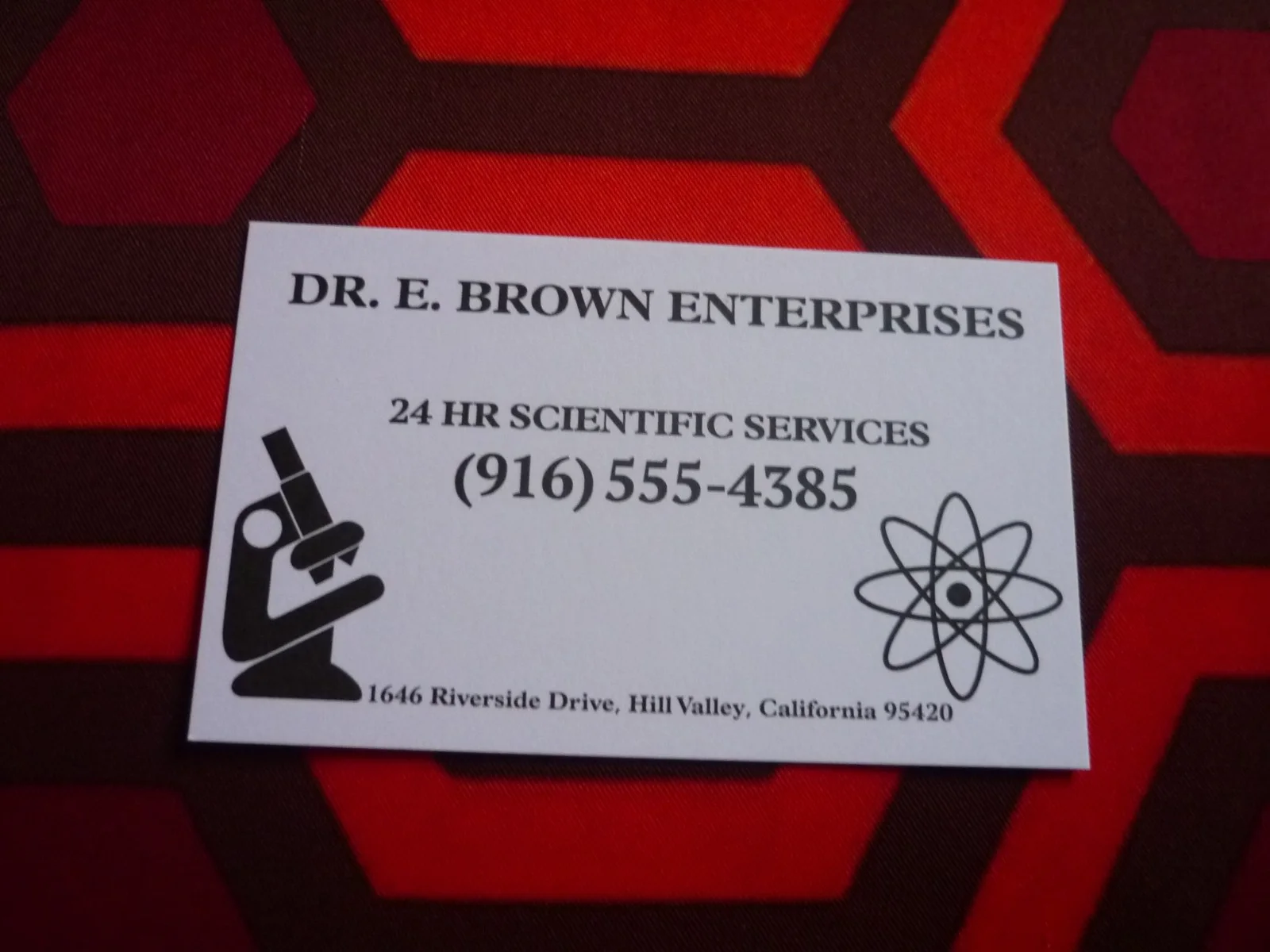 Replica prop boxed business card 1:1 scale back future dr e brown enterprises, image 4