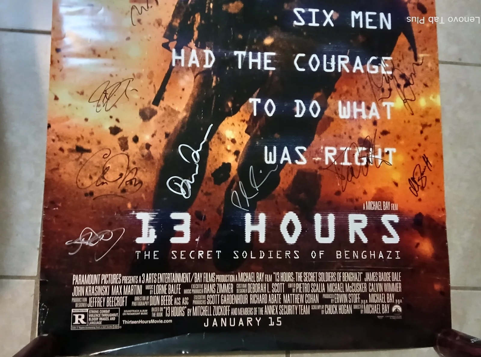 Cast Of 13 Hours — 13 HOURS MOVIE POSTER 27 x 40 HAND SIGNED 12 AUTOGRAPHS EBAY AUTHENTICATION, изображение 4
