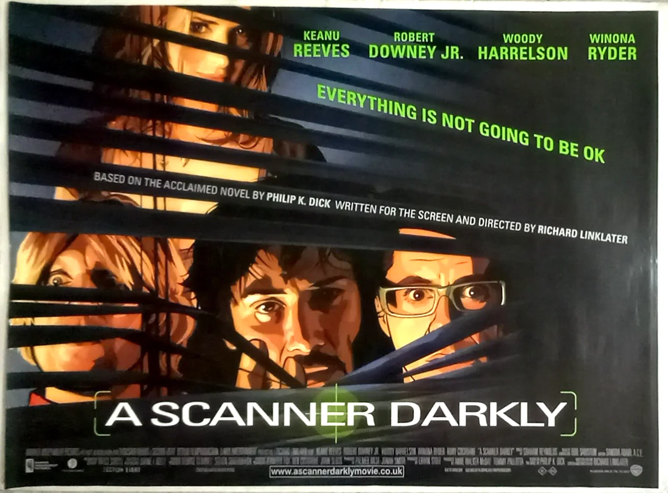 A Scanner Darkly (2006) D/S UK Quad Poster Keanu Reeves, Winona Ryder, Linklater, image 3