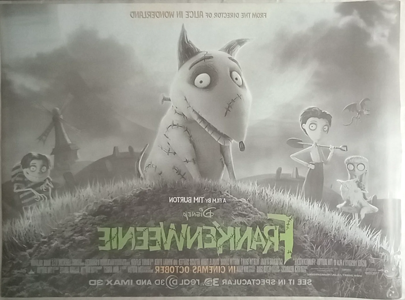 Frankenweenie (2012) UK Quad Poster D/S 30" x 40" Tim Burton, Winona Ryder, image 2