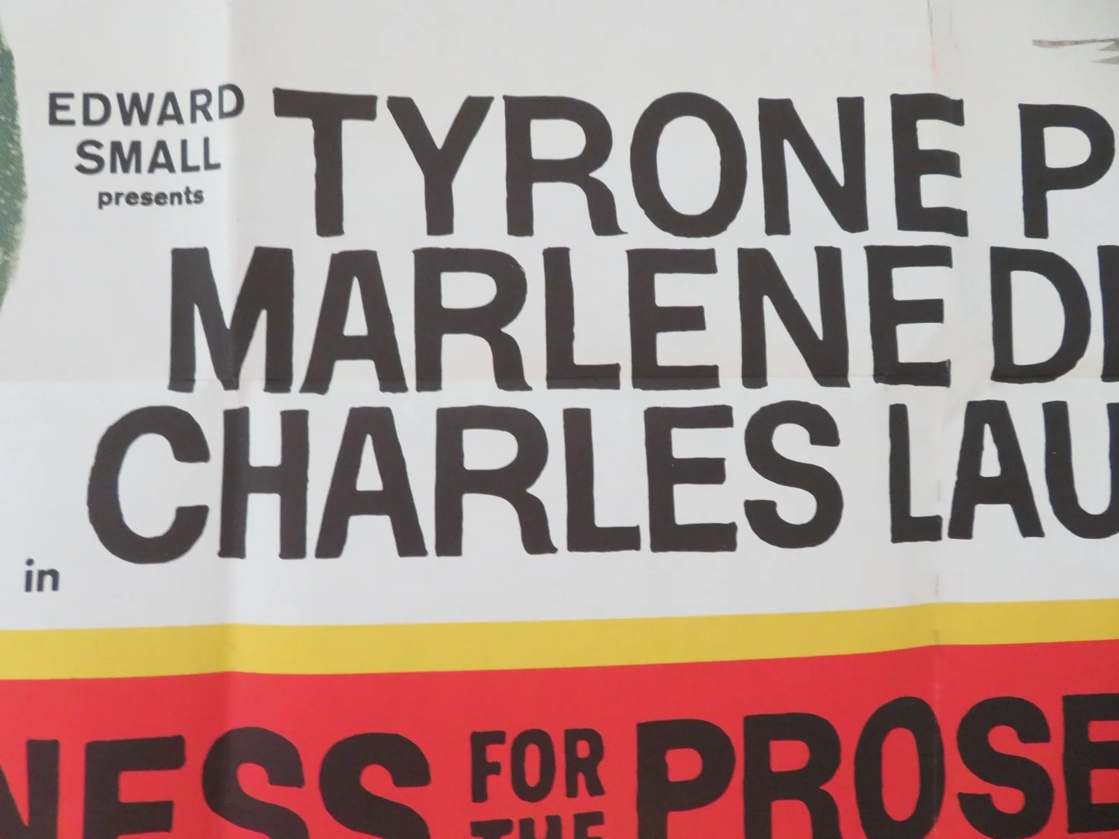 WITNESS FOR THE PROSECUTION FOLDED US ONE SHEET POSTER TYRONE POWER 1957, image 3