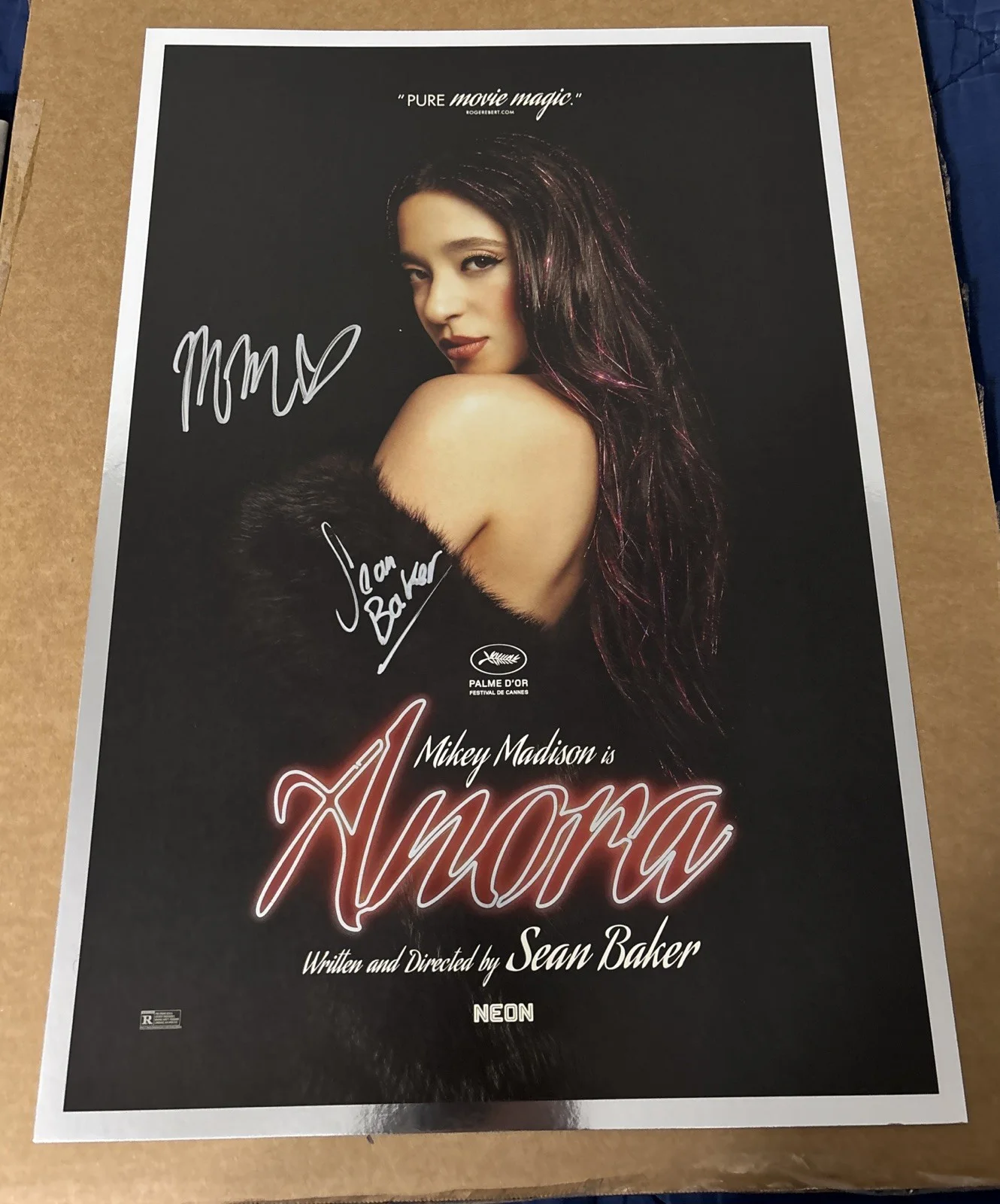 Anora Signed Poster by Mikey Madison & Sean Baker and Screenplay Rare, изображение 4