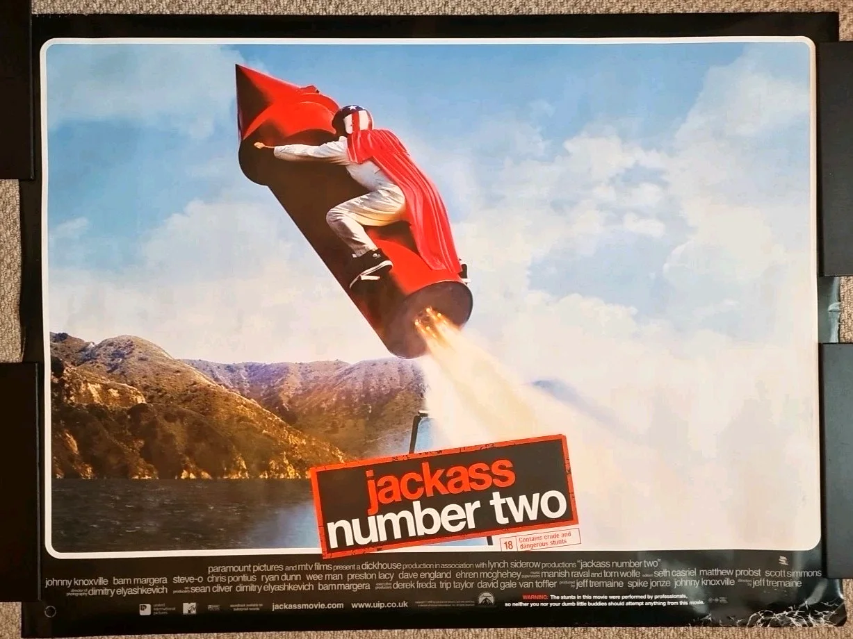 Jackass 2 (2006) Original D/S UK Cinema Quad Poster, Johnny Knoxville - Rolled, изображение 2