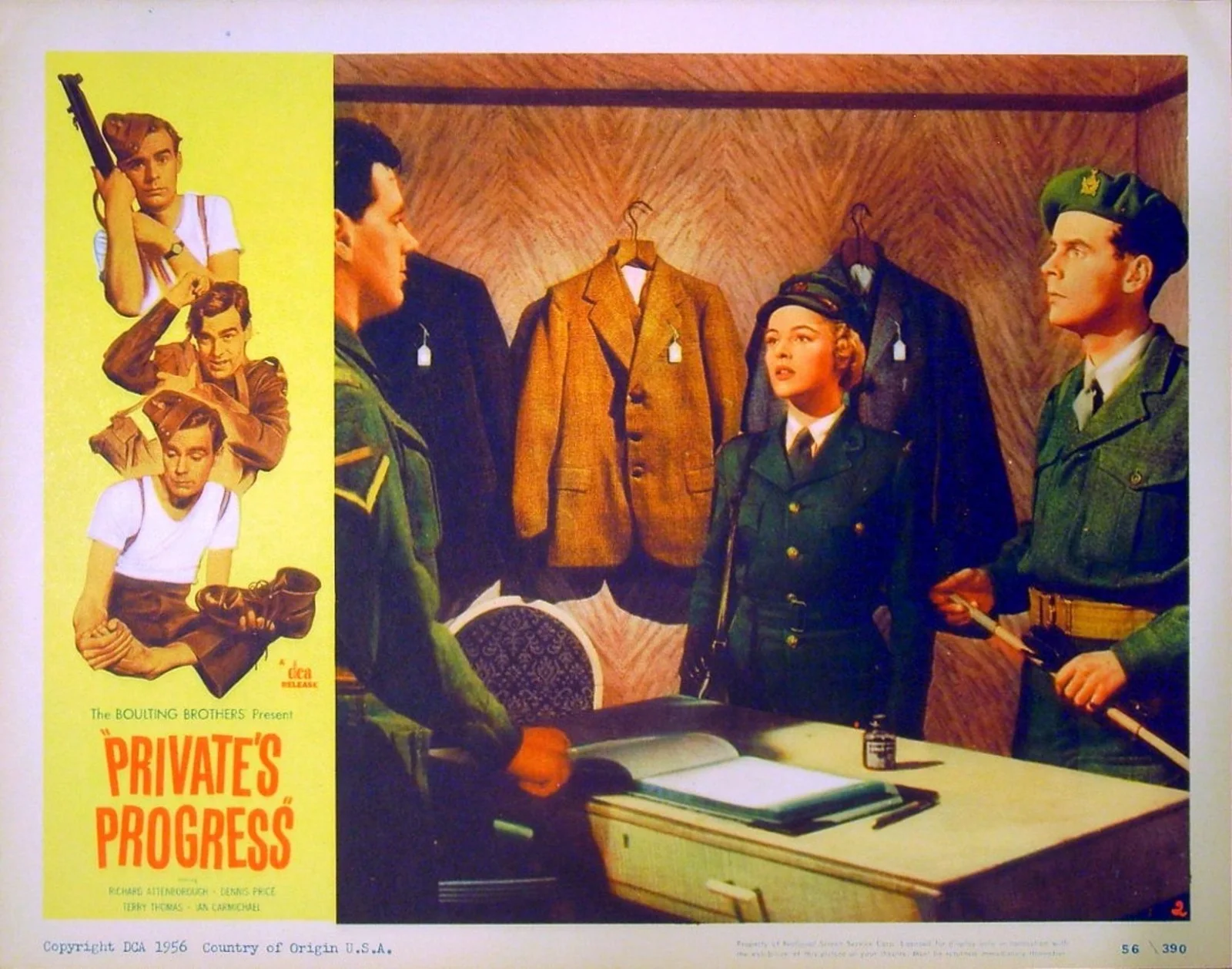 PRIVATE'S PROGRESS 1956 Ian Carmichael Richard Attenborough LOBBY SET, image 2
