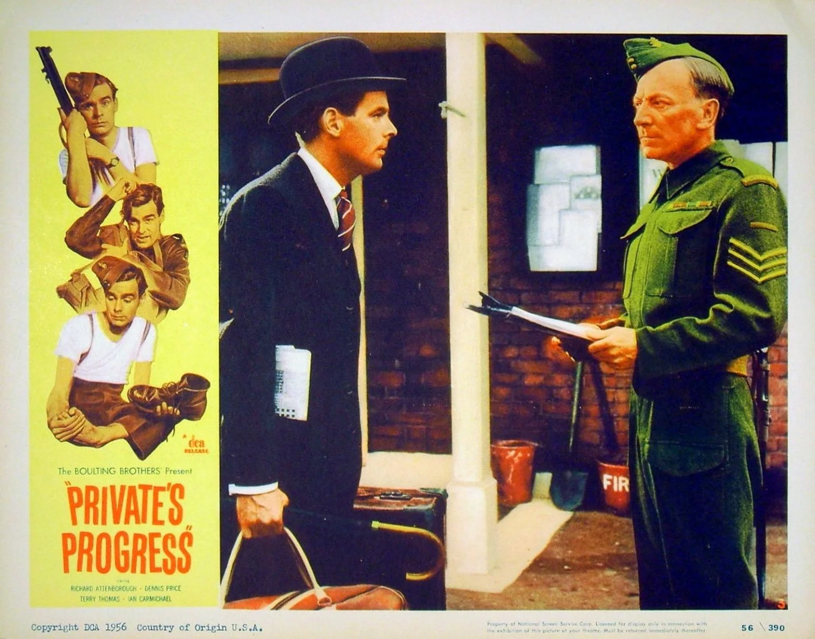 PRIVATE'S PROGRESS 1956 Ian Carmichael Richard Attenborough LOBBY SET, image 3