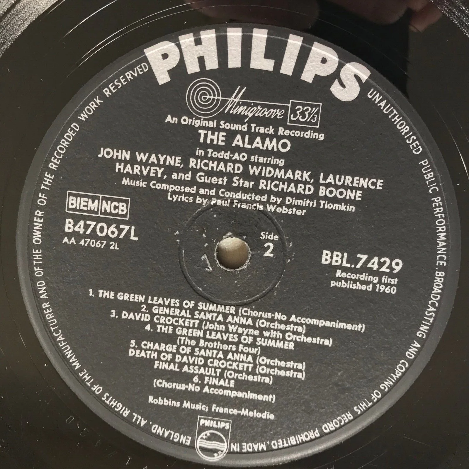The ALAMO Soundtrack Vinyl LP + UK Souvenir Movie Photo Book John Wayne, изображение 4