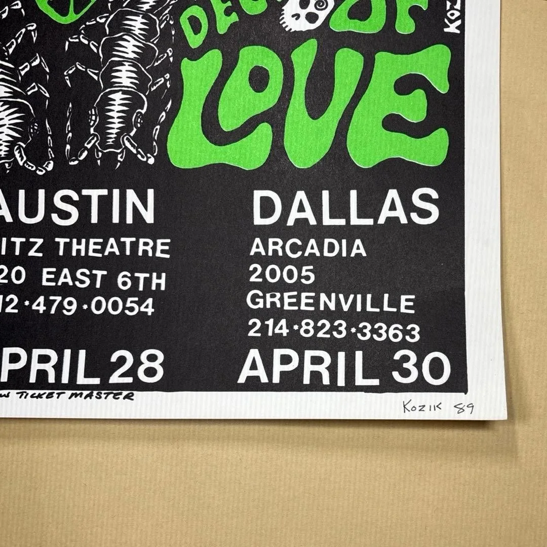 Frank Kozik Butt Hole Surfers Flaming Lips 1988 Signed Concert Poster, image 3