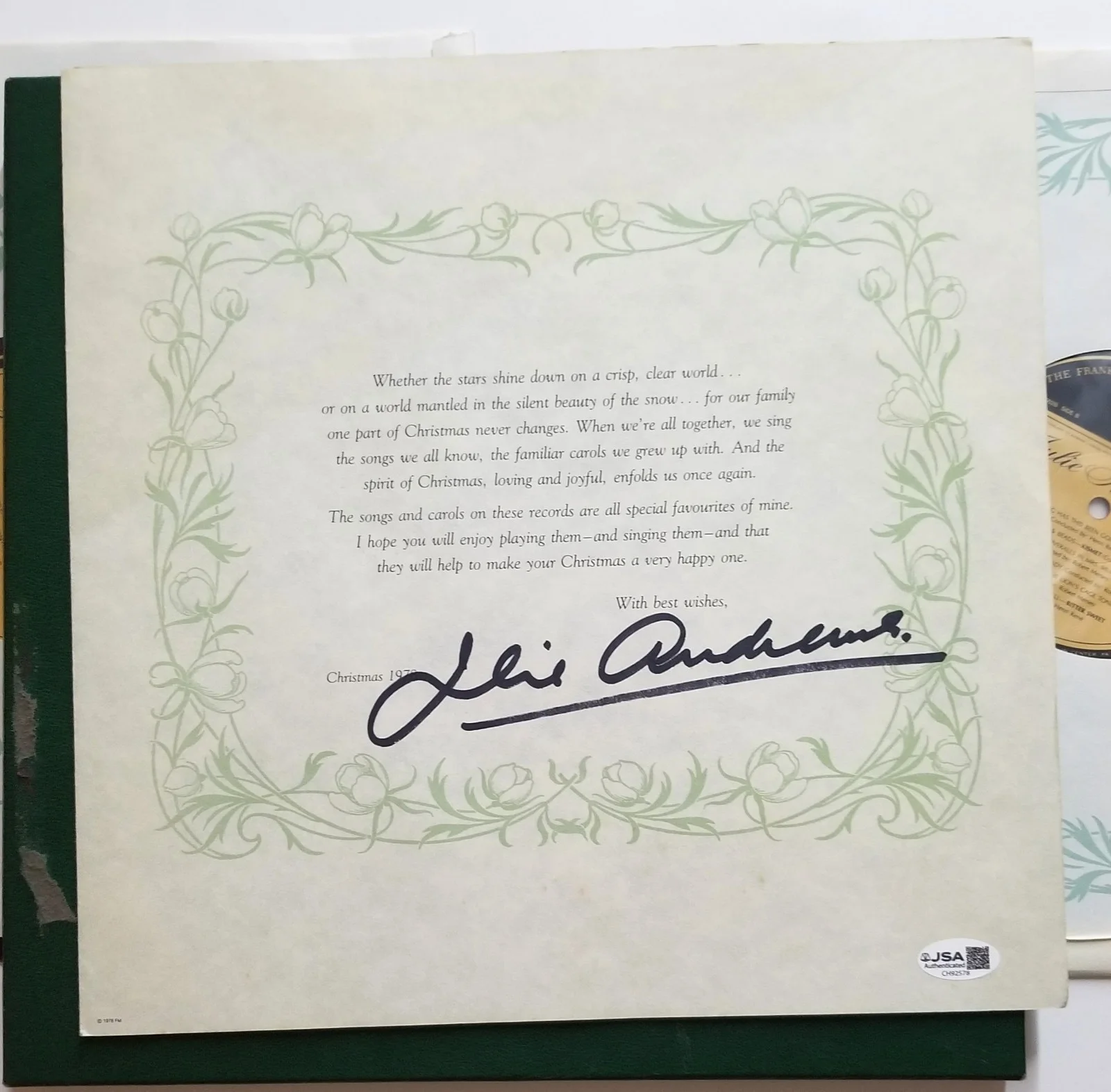 Julie Andrews SIGNED Ltd Ed Franklin Mint Company 2 Record Vinyl Box Set JSA COA, изображение 3