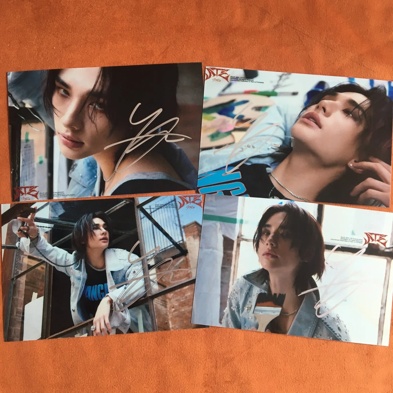 Stray Kids Hwang Hyun-Jin Photo ATE Autographed Sign K-POP Collection 4*6 2024, изображение 2