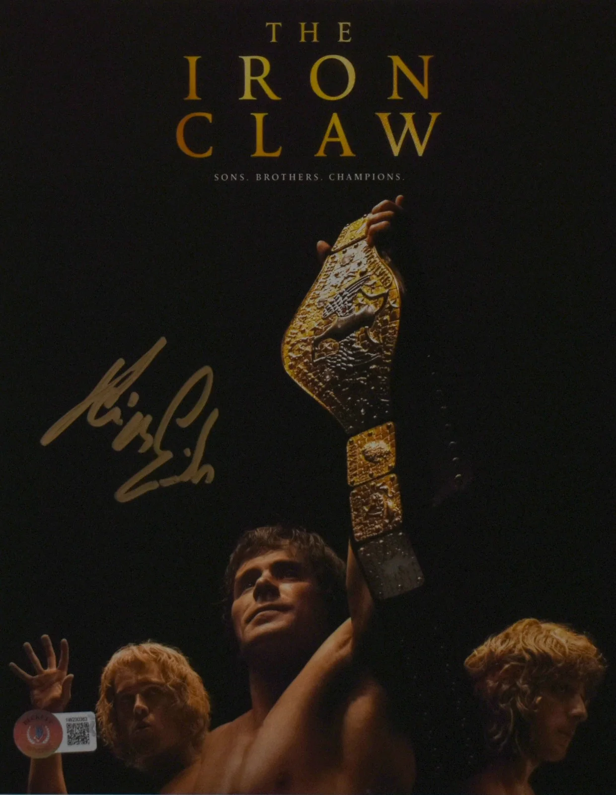 Kevin Von Erich — Kevin Von Erich Autographed 8x10 The Iron Claw Movie Poster Photo-Beckett W Holo