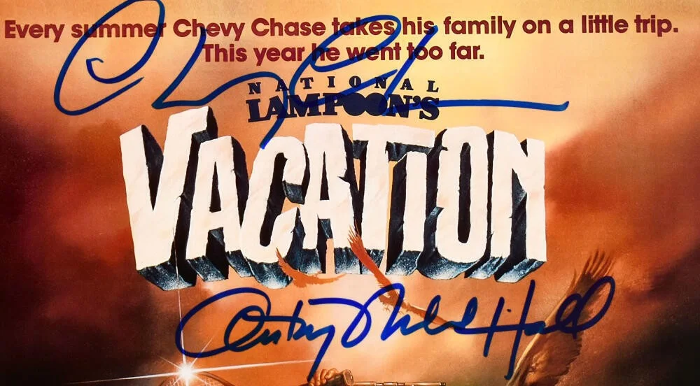 Chevy Chase Anthony Micahel Hall Beverly D Angelo Dana B — Chase Anthony M. Hall Barron Angelo Autographed 18X12 Vacation Photo - Beckett W, image 3