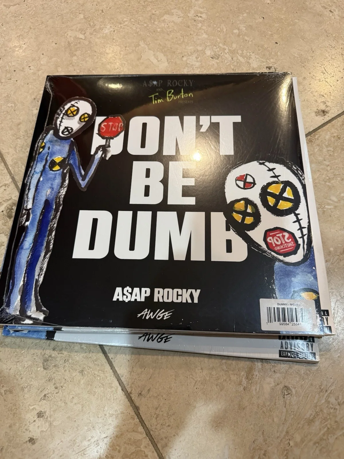 DUMMY SIGNED 2 DISC VINYL LP SIGNED INSERT BY ASAP ROCKY DONT BE DUMB IN HAND, image 2