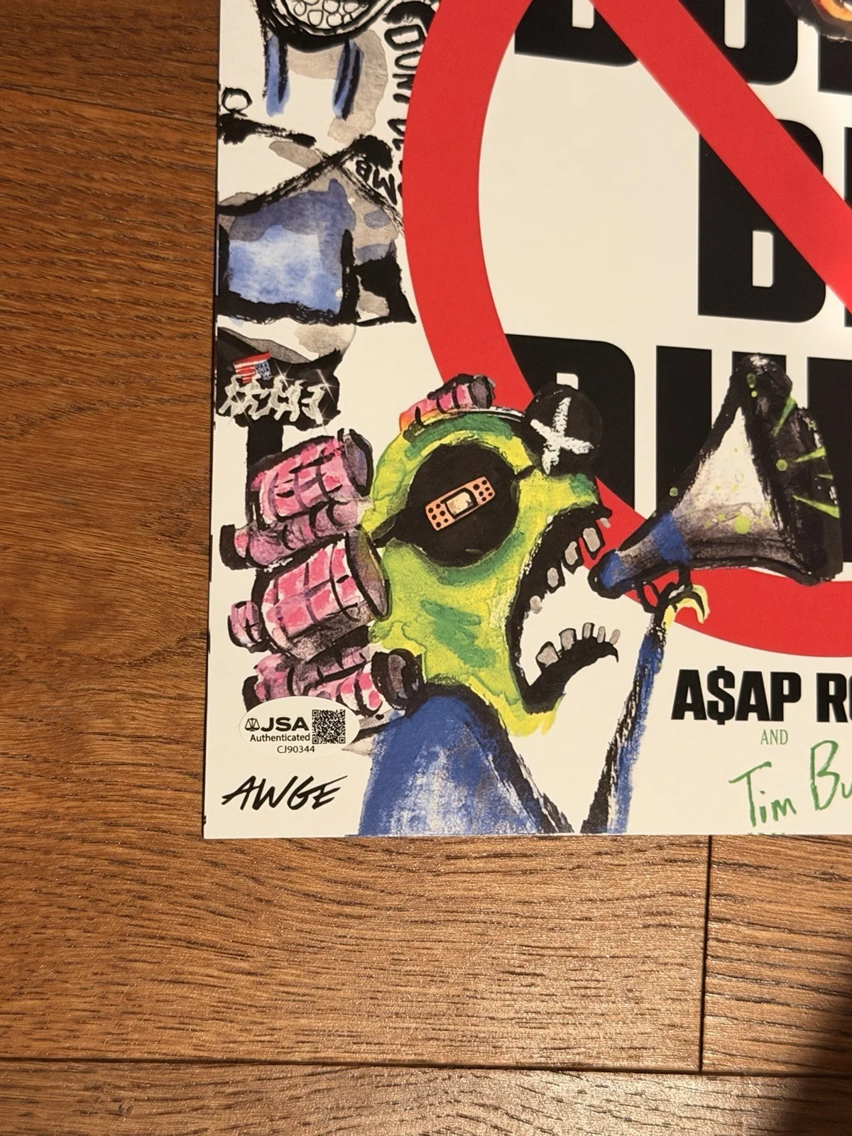 ASAP ROCKY SIGNED DONT BE DUMB ALBUM VINYL INSERT 11x11 JSA COA, image 3