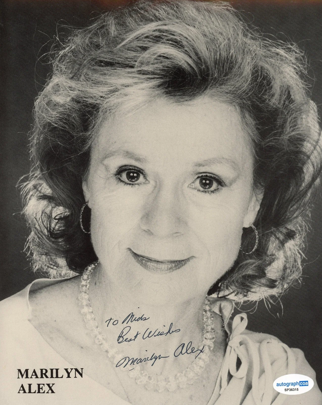 Marilyn Alex — Marilyn Alex "The Young and the Restless" SIGNED 8x10 Photo 'To Nick' ACOA, изображение 2