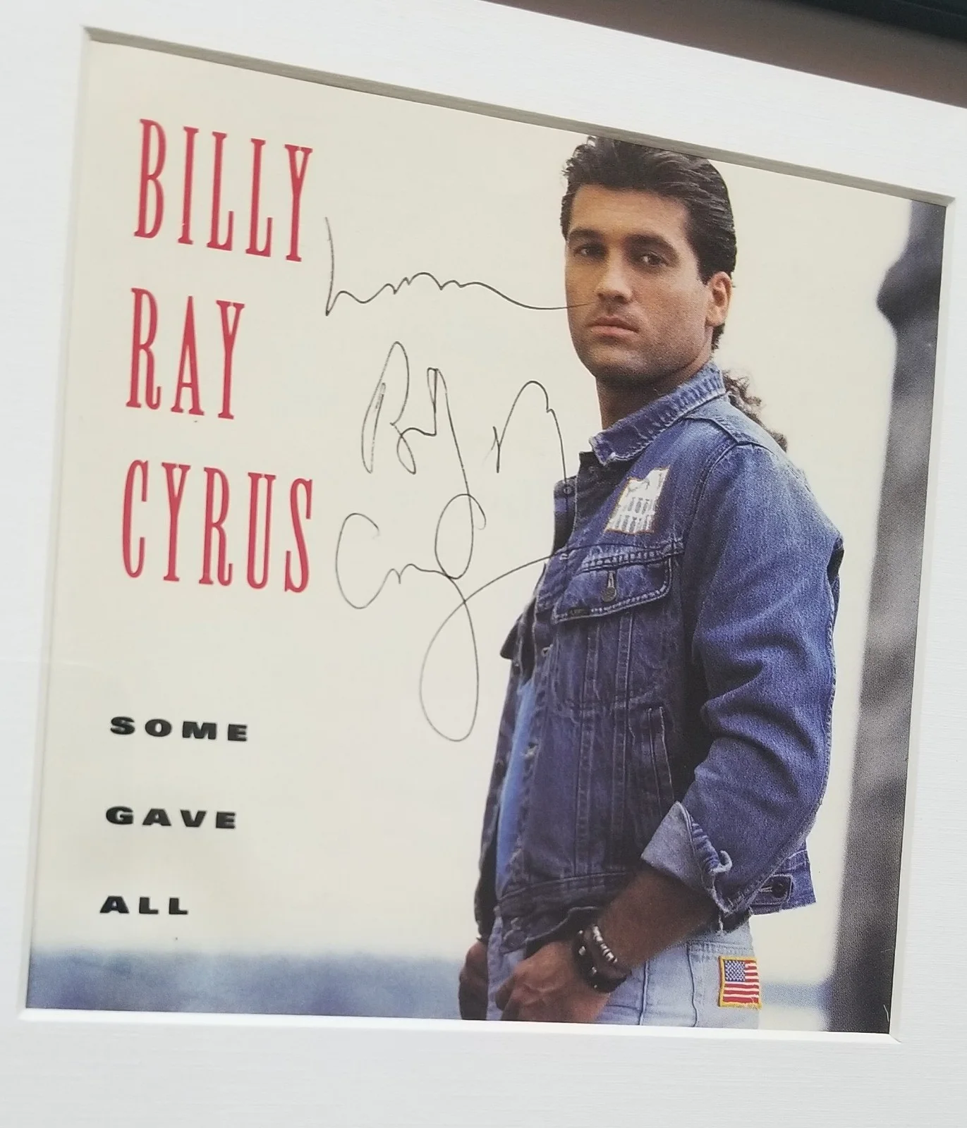 Billy Ray Cyrus hand SIGNED Some Gave All CD Framed Display COA Hannah Montana, image 2